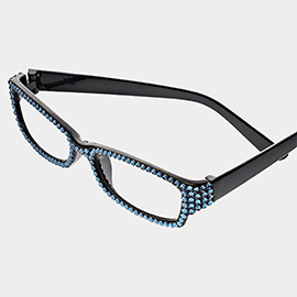 Crystal Pave Rectangular Reading Glasses