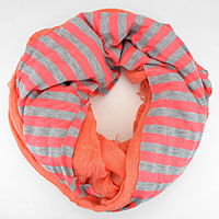 Crinkly Striped Polyester Scarf