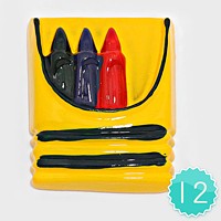 12 PCS - Crayon Resin Cabochons