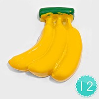 12 PCS - Banana Resin Cabochons