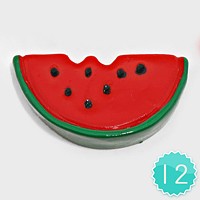 12 PCS - Watermelon Resin Cabochons