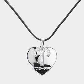 Aries - Zodiac Heart Layered Pendant Necklace