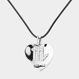 Scorpio - Zodiac Heart Layered Pendant Necklace