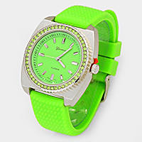 SQUARE FRAME JELLY BAND FASHION WATCH