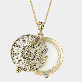 Filigree Magnifying Glass Pendant Necklace