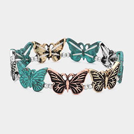 Metal Butterfly Stretch Bracelet