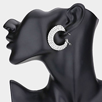 Crystal Rhinestone 1.5 Inch Hoop Earrings
