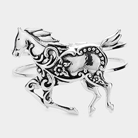 Hinged Metal Running Horse Hinged Bracelet