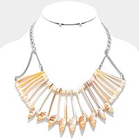 Shell bar bib necklace