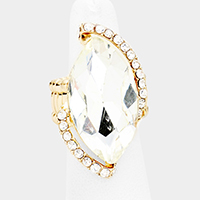 Marquise crystal rhinestone stretch cocktail ring