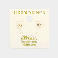 14K Gold Dipped 4mm Ball Stud Earrings