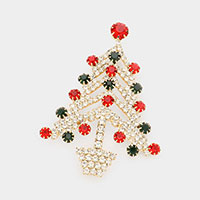 Crystal Christmas Tree Pin Brooch