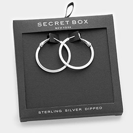Secret box _ Sterling Silver Dipped Metal Hoop Earrings