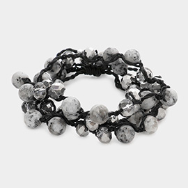 Natural Stone Beaded Wrap bracelet / Necklace