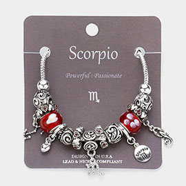 SCORPIO - Multi-Beads Zodiac Sign Charm Bracelet