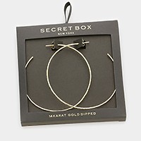 Secret Box _ 14K gold dipped metal hoop earrings