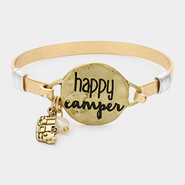 Happy Camper Message Charm Hook Bracelet