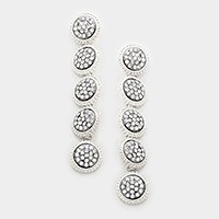Pave disc link earrings