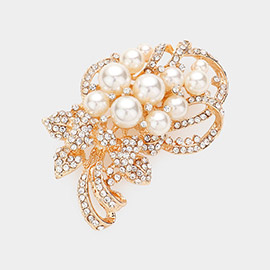 Pearl Embellished Bouquet Pin Brooch