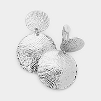 Textured disc clip on earrings