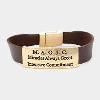 M.A.G.I.C faux leather magnetic bracelet