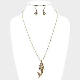 Metal Mermaid Pendant Necklace
