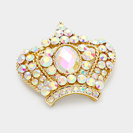 Pave Crystal Crown Pin Brooch