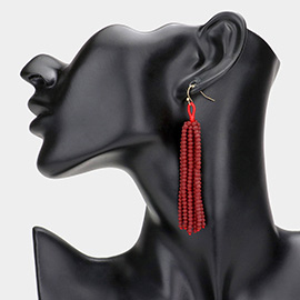 Faceted Beaded Tassel Earrings