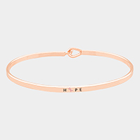 Hope _ Thin Metal Pink Ribbon Hook Bracelet