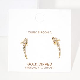 Gold Dipped CZ Embellished Arrow Ear Crawlers