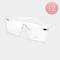 12 PCS - Oversized Frameless Square Sunglasses