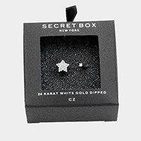 Secret Box _ 24k White Gold Dipped CZ Star Ring