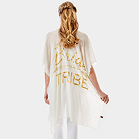 'Bride Tribe' Solid Lettering Cover Up Poncho