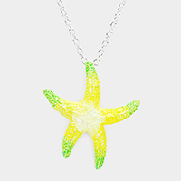 Starfish Colored Metal Pendant Necklace
