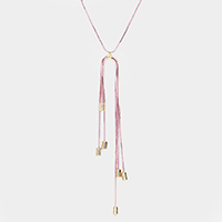Drop Triple Strand Chain Pendant Necklace