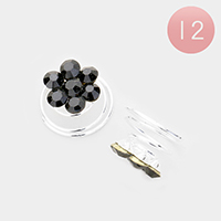 12PCS - Mini Crystal Rhinestone Daisy Spiral Hair Pins