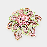 Crystal Rhinestone Floral Brooch