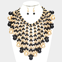 Pearl Bubble Collar Statement Necklace