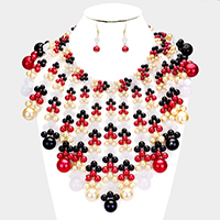 Pearl Bubble Collar Statement Necklace