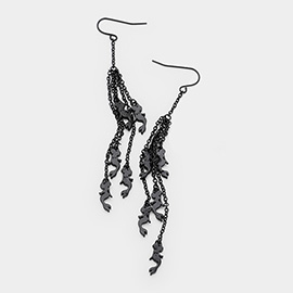 Multi Metal Mermaid Drop Chain Dangle Earrings