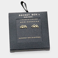 Secret Box _ 14K Gold Dipped Progesterone Hormone Molecule Earrings