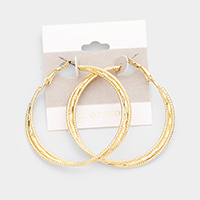 14k Gold Filled Textured Triple Hoop Earrings