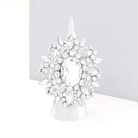 Oval Crystal Cluster Stretch Ring