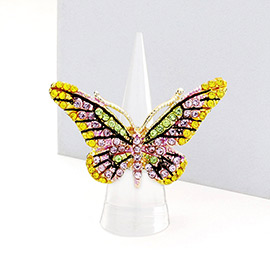Crystal Pave Butterfly Stretch Ring