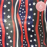 6PCS - Satin Striped American Flag Pattern Print Scarf