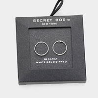 Secret Box _ White Gold Dipped Open Circle Stud Earrings