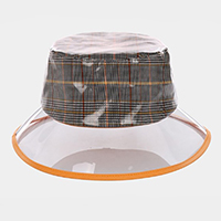 Transparent Check Pattern Bucket Hat