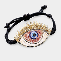 Evil Eye Detail Adjustable Bracelet