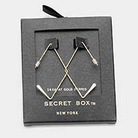 Secret Box - 14K Gold Dipped Textured Metal Earrings