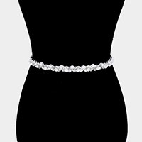 Pearl Crystal Rhinestone Floral Bridal Wedding Belt / Headband